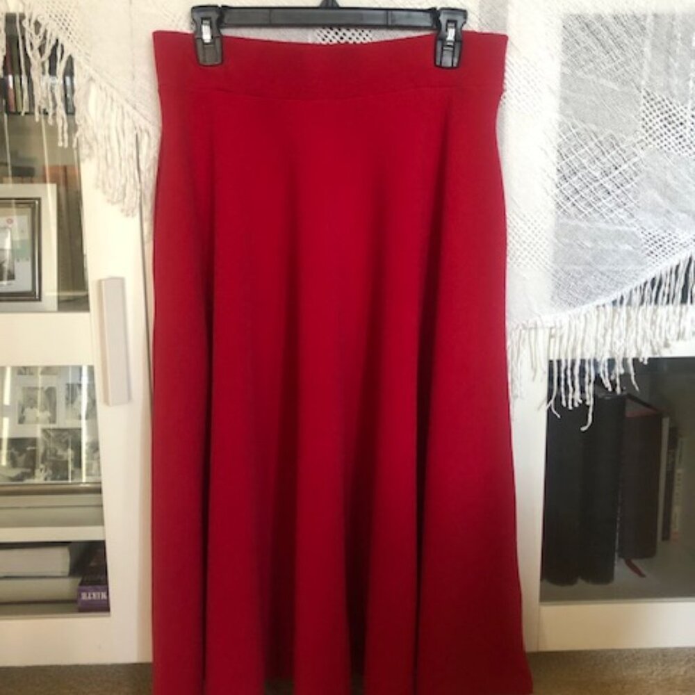 (New) White Mark Women's Flared Midi Skirt with Pockets